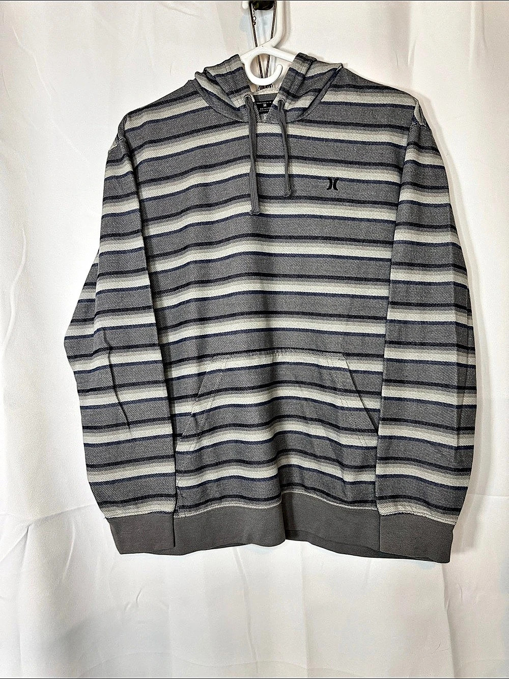 Hurley One & Only Pullover Hoodie Gray & Blue Medium Like New